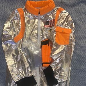 Silver and Orange Astronaut Jumpsuit